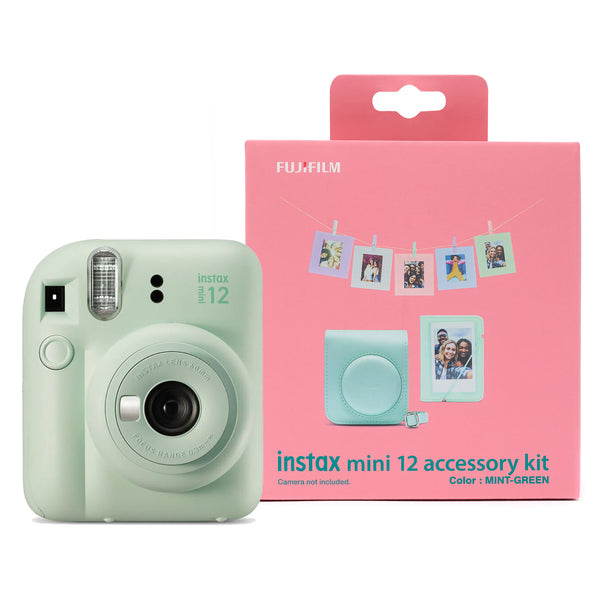 Fujifilm Instax Mini 12 Instant Camera with Case, Photo Album, Hanging Cards & Pegs  Mint Green