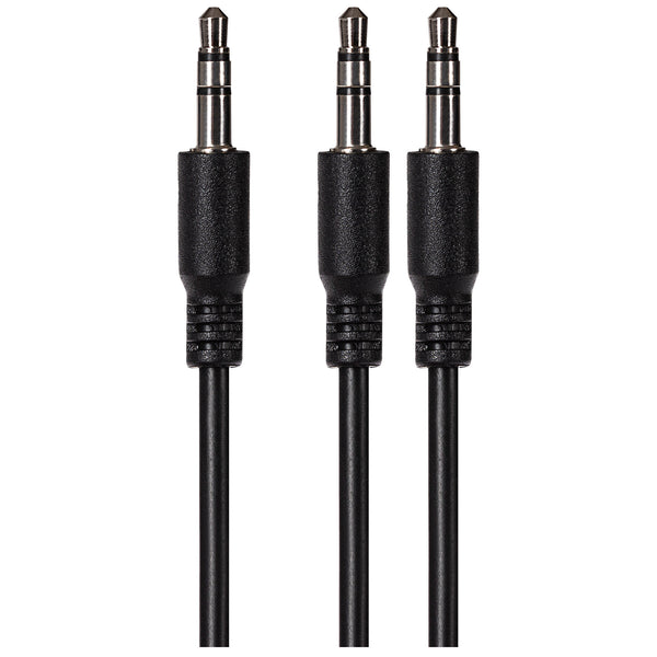 Maplin 3.5mm Aux Stereo 3 Pole TRS Jack Plug to Twin 3.5mm 3 Pole TRS Jack Plug Cable 2m