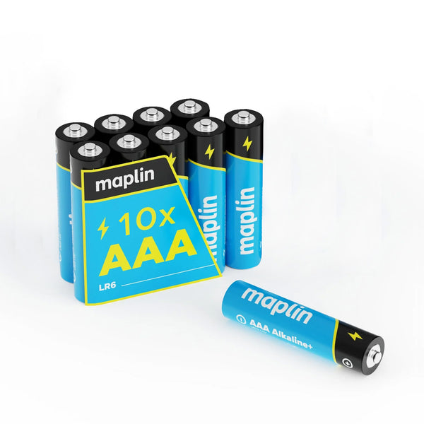 Maplin 10x AAA LR03 1.5V Alkaline Batteries 7 Year Shelf Life High Performance