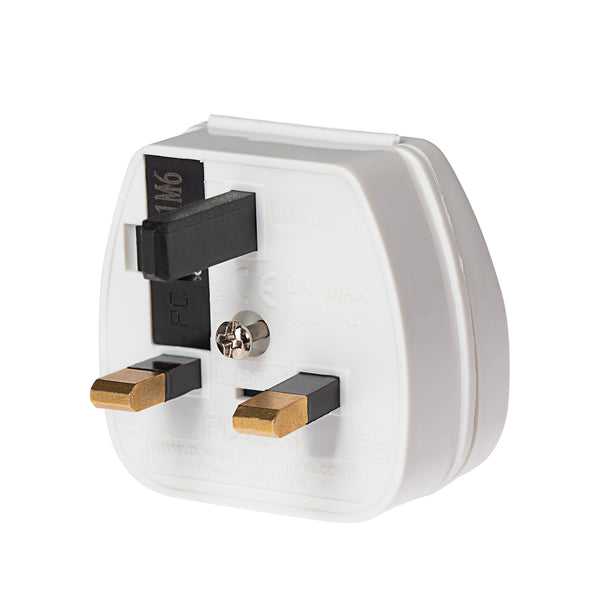 Maplin Euro 2 Pin Plug to UK Mains Plug Converter with 5 Amp Fuse & Screw Cover - White
