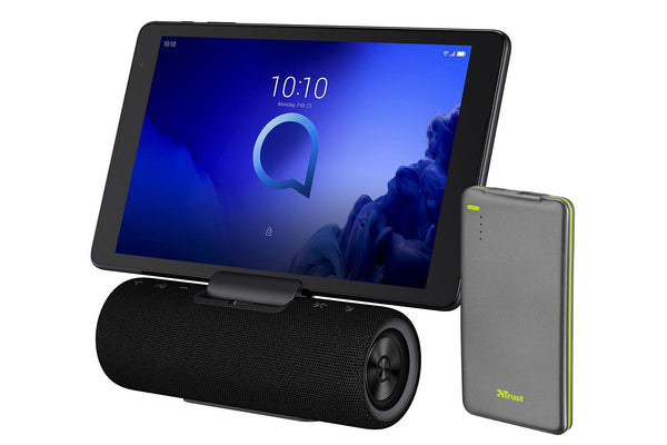 Alcatel 10" 3T10 Tablet with Audio Station & Trust Urban 4000mAh Power Bank - 16GB, Black