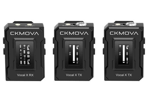CKMOVA VOCAL X V2 Ultra Compact 2.4GHZ Dual Channel Wireless Microphone with 2x Transmitters 1 x Receiver