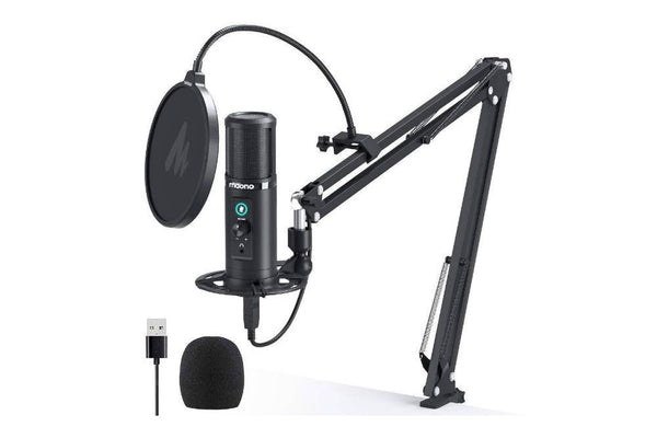 Maono USB Professional Cardioid Microphone with Boom Arm Kit 24Bit