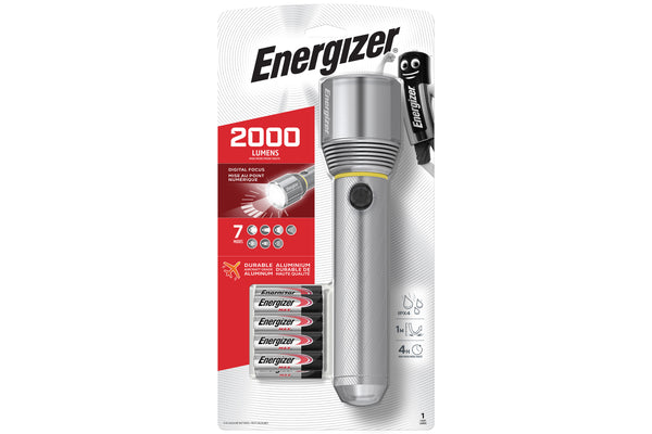 Energizer Metal Case LED Torch 2000 Lumens 7 Modes Waterproof IPX4