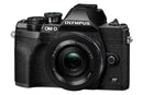 Olympus OM-D E-M10 MK IV Mirrorless Camera with 14-42 mm f/3.5-5.6 EZ Pancake Lens - Black