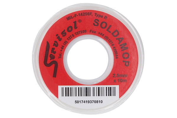 Servisol Soldamop Solder Absorbing Wick 2.5mm x 10m - Red