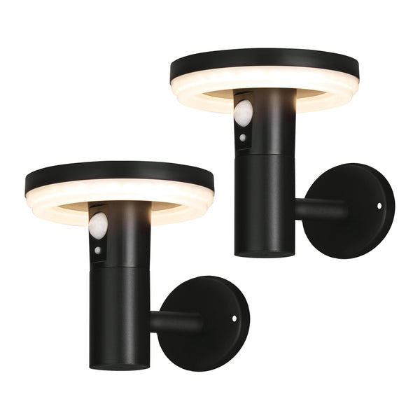 4lite Antheia Solar IP54 Die-Cast Aluminium LED Outdoor Wall Light with Built in PIR Motion Sensor