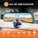 Road Angel Halo Vision 3 Rear View Mirror 1080p Dual Dashcam inc 64GB MicroSD Card & Hardwiring Kit
