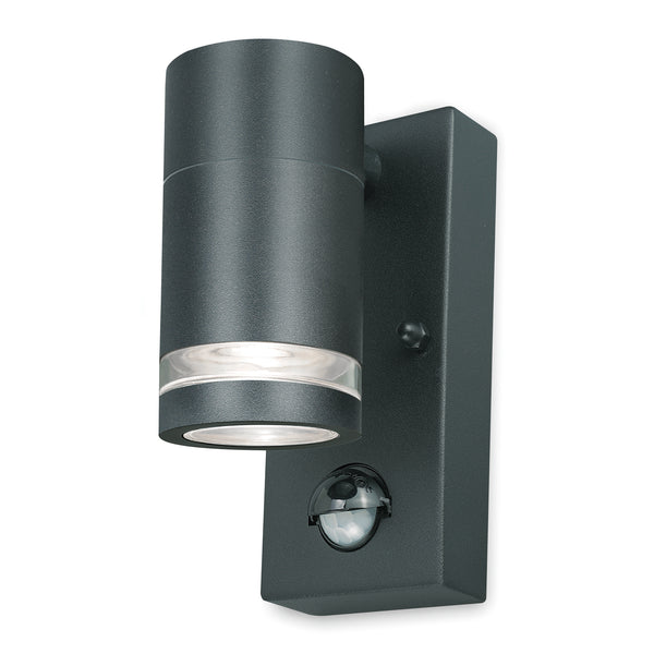 4lite Marinus GU10 Single Direction Outdoor Wall Light with PIR - Anthracite