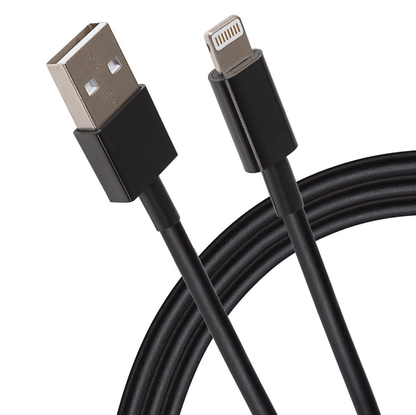 Maplin USB-A to Lightning Connector Cable TPE Jacket 12W 1m Black