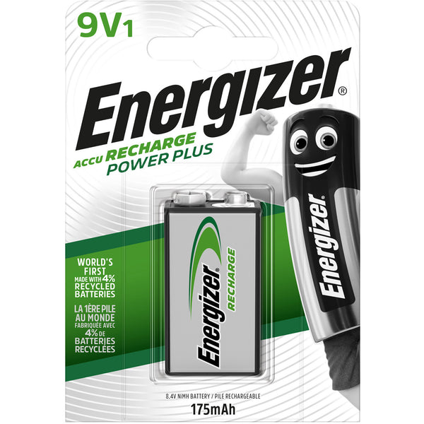 Energizer 9V 175mAh Recharge Power Plus Battery - Pack of 1
