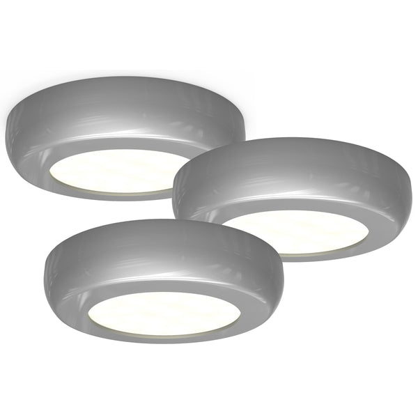 4lite Circle Cabinet Mains Powered 132 Lumens LED Light - Silver