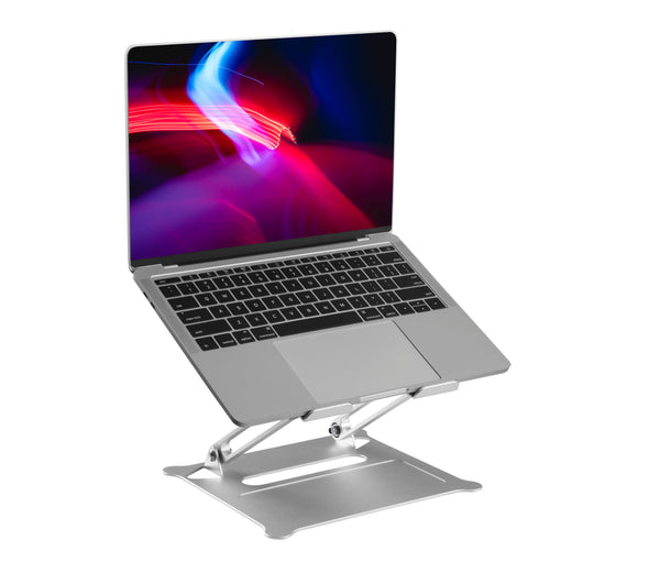 ProperAV Laptop or Tablet Stand Fully Adjustable Aluminium Construction Silver