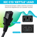 Maplin Power Lead IEC C13 Female Plug to UK 3 Pin Mains Plug - 3m, 13 Amp Fuse
