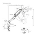 ProperAV Desk Monitor Mount Articulated Swing Arm 17''- 32'' VESA Max 100x100 White/Grey
