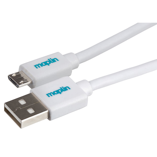 Maplin USB-A to Micro USB-B Cable - White