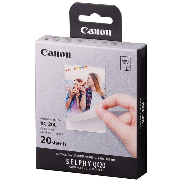 Canon XC-20L 54 x 85mm Card Size Photo Paper for QX20 Printer - 20 Shots