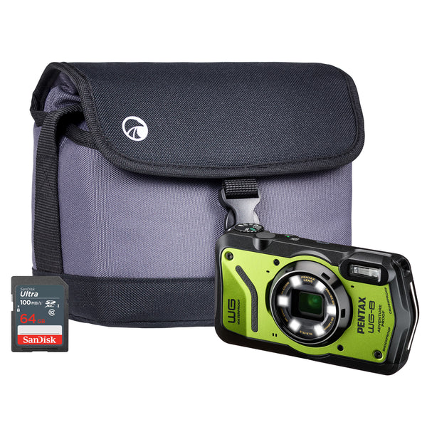 Pentax WG-8 20MP 5x Zoom Tough Compact Camera - Green