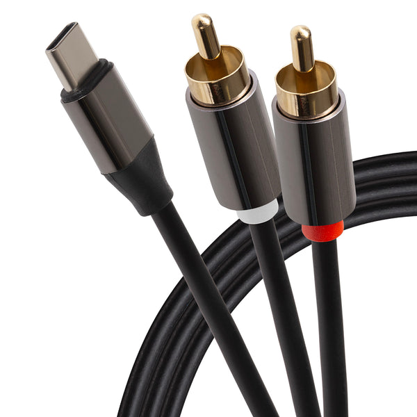Maplin USB-C to Twin RCA Phono Jack Cable 2m