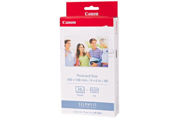 Canon KP-36IP Ink/Paper for Selphy CP Printers (36x 4" x 6" Postcard Size)