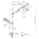 ProperAV Desk Monitor Mount Articulated Swing Arms 17''- 32'' VESA Max 100x100