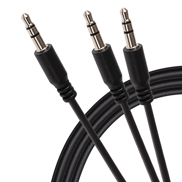 Maplin 3.5mm Aux Stereo 3 Pole TRS Jack Plug to Twin 3.5mm 3 Pole TRS Jack Plug Cable 2m