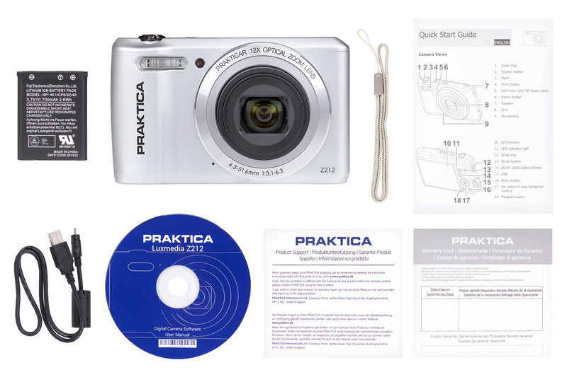 PRAKTICA Luxmedia Z212 20MP 12x Zoom Compact Camera - Silver