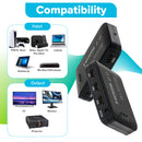 Maplin HDMI Switch 3 Ports In 1 Port Out Ultra HD 4K@60Hz with Remote Control