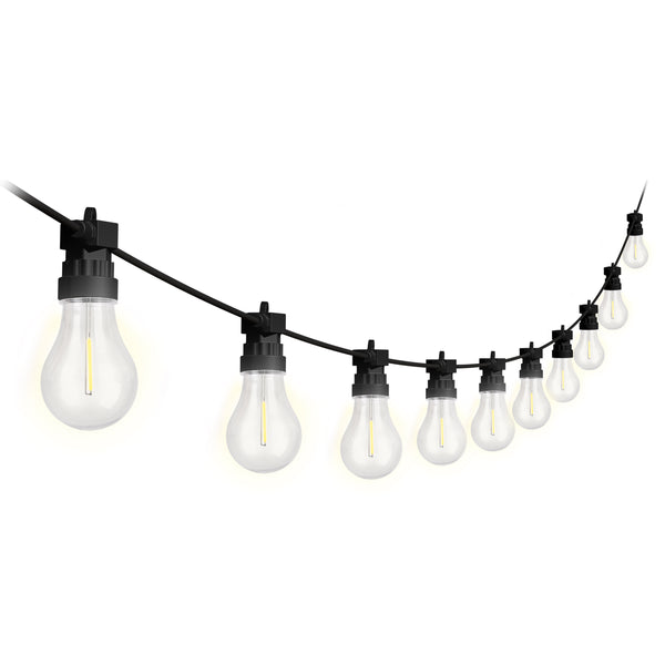 4lite Antheia Solar IP44 Festoon Outdoor String Lights with 10x Warm White LED Bulbs - 5m