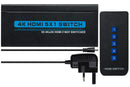 Maplin HDMI Switch 5 Ports In 1 Port Out Ultra HD 4K@30Hz with Remote Control