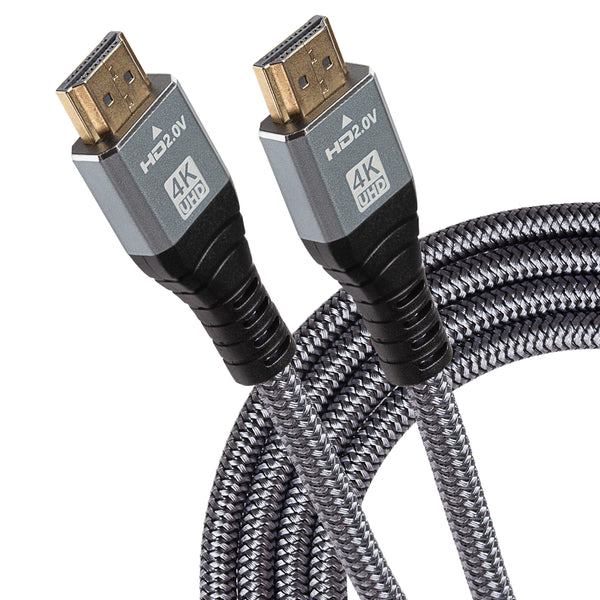 Maplin HDMI to HDMI Cable V2.0 4K Ultra HD 60fps Braided with Ethernet - 1.5m