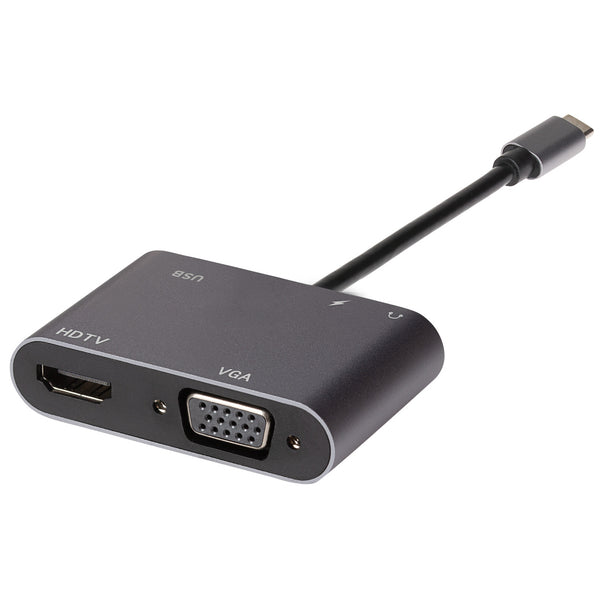 Nikkai USB-C Multiport Hub HDMI 4K / VGA / 3.5mm Audio (Supports Mirror, Extended and SST Mode)