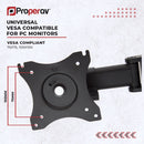 ProperAV Desk Monitor Mount Dual Articulated Swing Arms 17''- 32'' VESA Max 100x100
