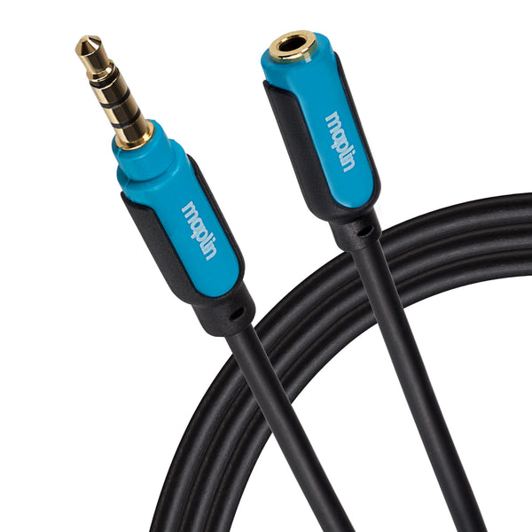 Maplin 3.5mm Aux Stereo 4 Pole TRRS Jack Plug to 3.5mm Female Jack Extension Cable 3m