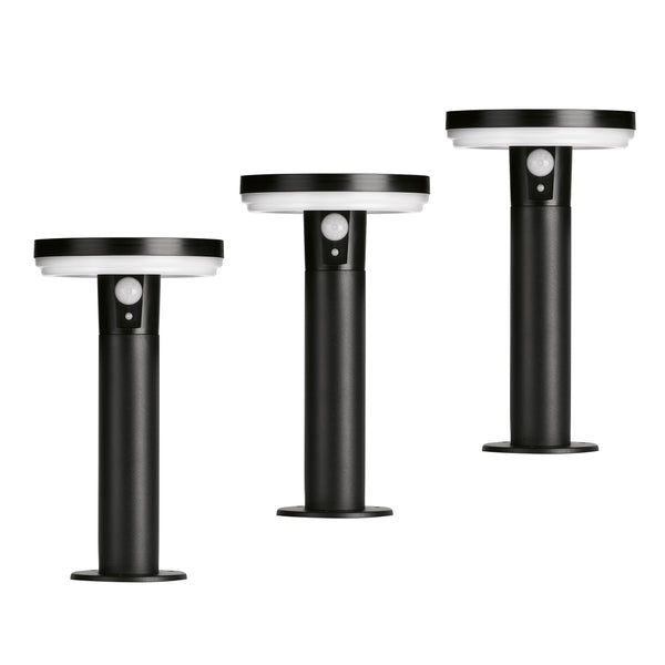 4Lite Antheia IP54 Die-Cast Aluminum LED Solar Garden Spike Light with Built in PIR Motion Sensor - Black