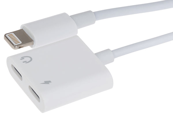 Maplin Lightning Connector to Lightning Audio Port + Lightning Charging Port Adapter