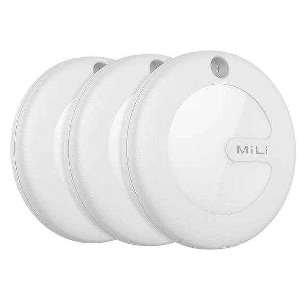 MiLi MiTag Item Locator Keyring Apple "Find My" Compatible with Leather Case - White