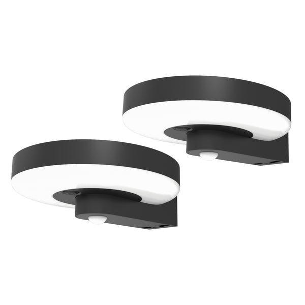 4lite Arundel Solar IP44 Die-Cast Aluminium LED Outdoor Wall Light with Built in PIR Motion Sensor