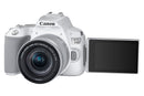 Canon EOS 250D White SLR Camera Kit inc 18-55mm IS STM Lens, Sandisk 32GB SD Card, Neck Strap & Bag
