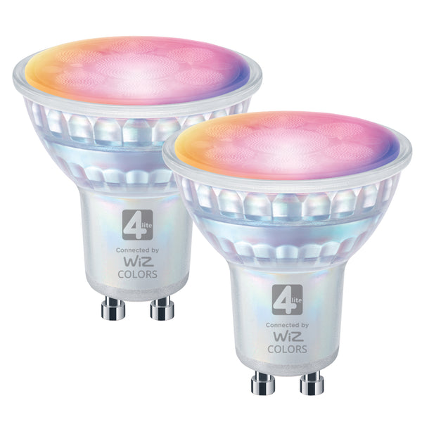 4lite Wiz Connected Dimmable Multicolour WiFi LED Smart Bulb - GU10