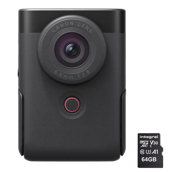 Canon PowerShot V10 Video Camera Vlogging Kit inc 64GB MicroSD Card - Black