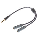Maplin 3.5mm Aux Stereo 3 Pole TRS Jack Plug to Twin 3.5mm Female Jack Splitter Cable 0.25m