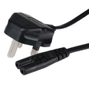 Maplin Power Lead IEC C7 Fig 8 2 Pin Plug to UK 3 Pin Mains Plug - 1.5m, 5 Amp Fuse