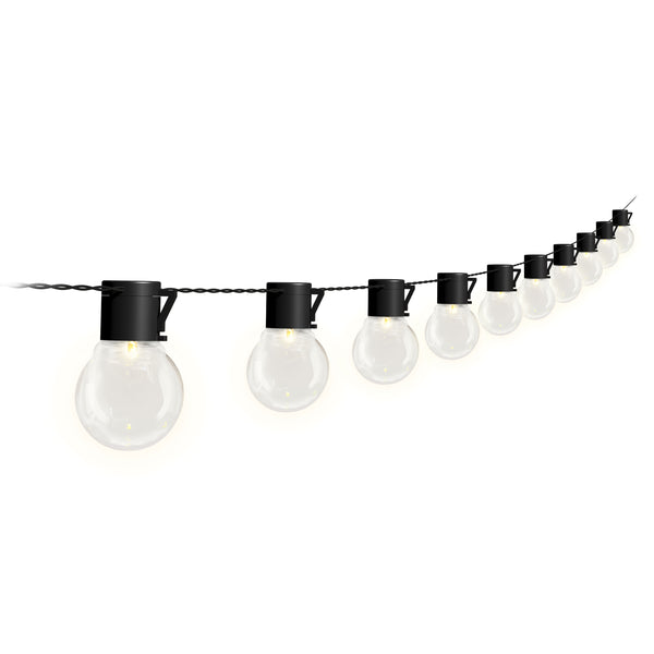 4lite Antheia Solar IP44 Festoon Outdoor String Lights with 10x Warm White LED Bulbs - 3m