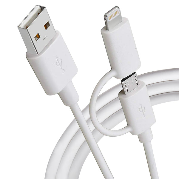 Maplin USB-A to 2 in 1 Multi Charging Cable Lightning and Micro USB-B 1m