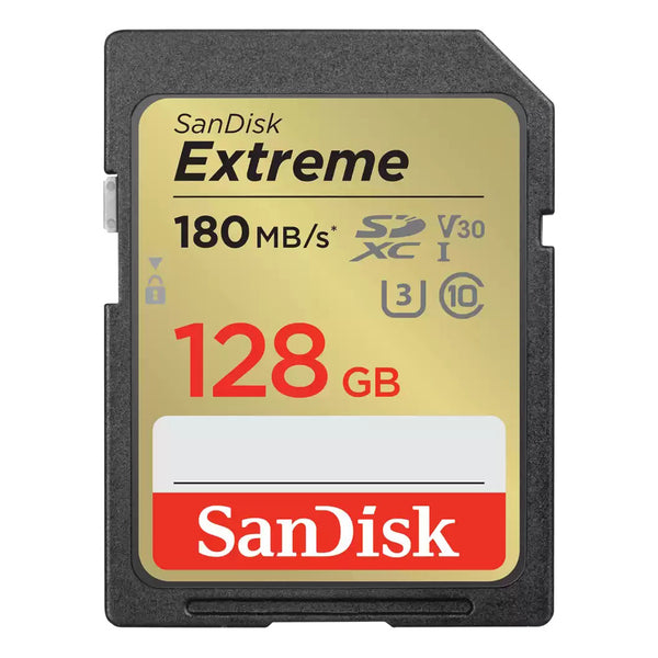 SanDisk 128GB Extreme SDXC Class 10 UHS-I Card 180 MB/s, 90 MB/s