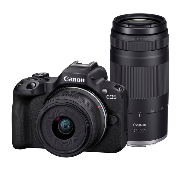 Canon EOS R50 APS-C Mirrorless Camera inc RF-S 18-45mm + RF 75-300mm Lens