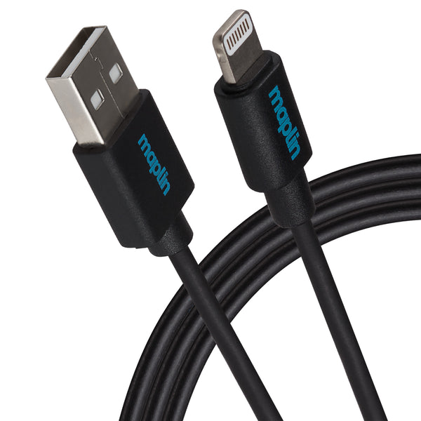 Maplin USB-A to Lightning Connector Cable Braided 12W 0.5m