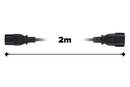 Maplin Power Lead IEC C14 Male Plug to C13 Female Extension Lead 2m - Black