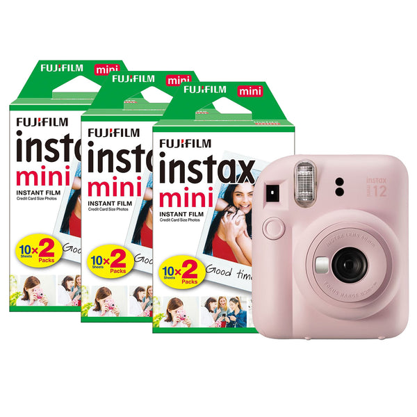Fujifilm Instax Mini 12 Instant Camera with 60 Shot Film Pack - Blossom Pink